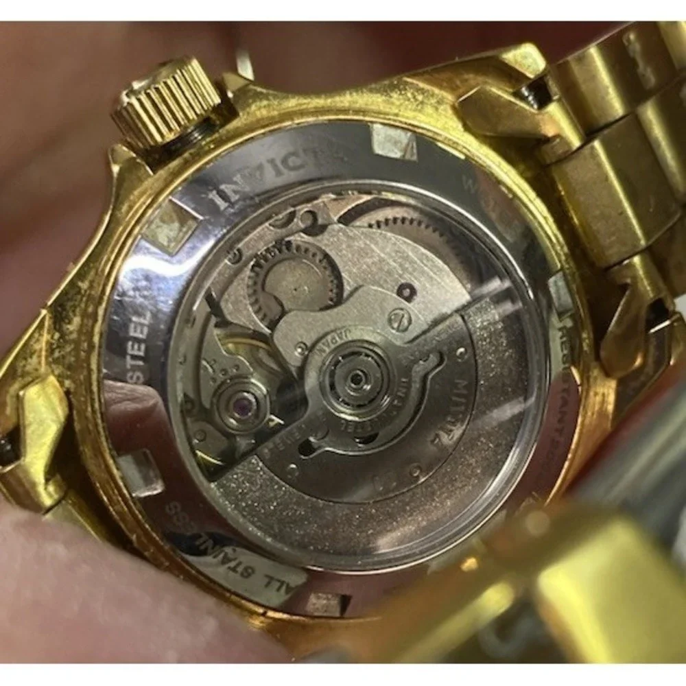 Invicta‎ Pro Diver Water Resistant Wrist Watch 23K Gold Plated-Steel Band Women